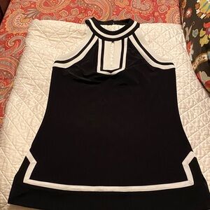 WhBM Black and White Tunic Top